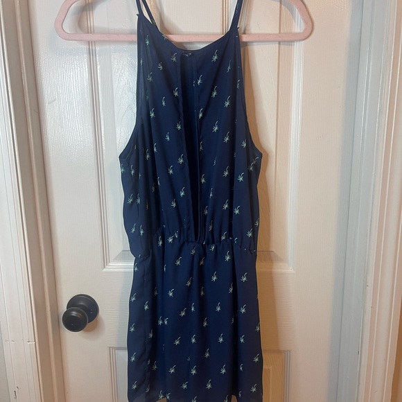 Blue Romper with green palm tree Love Tree Romper - Picture 1 of 3